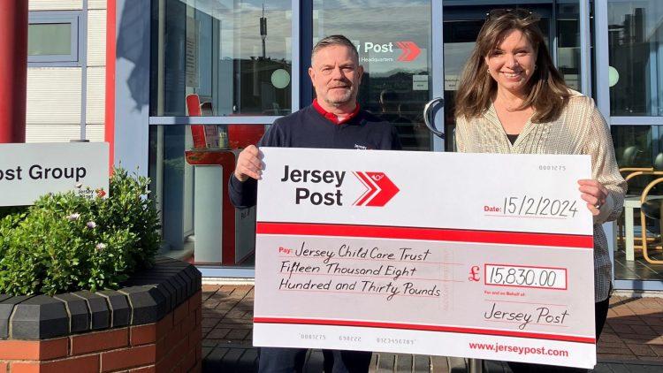 Jersey Post raises over £15,000 for Jersey Childcare Trust