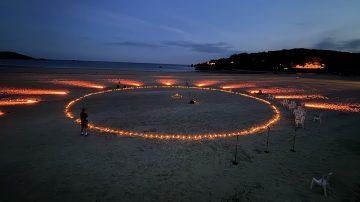 St Brelade’s Bay illuminated by 300 lanterns in memory of loved ones