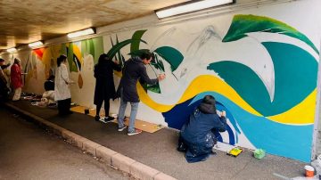 Local art students transform esplanade underpass with bold waterfront-inspired murals