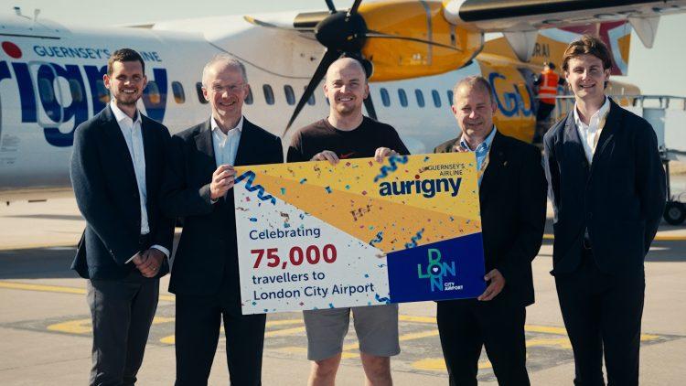 Aurigny celebrates 75,000th passenger milestone to London’s City airport