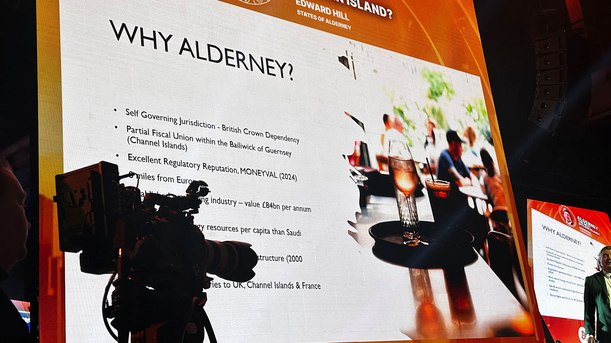 Alderney presents economic vision at leading Bitcoin conference - Channel  Eye