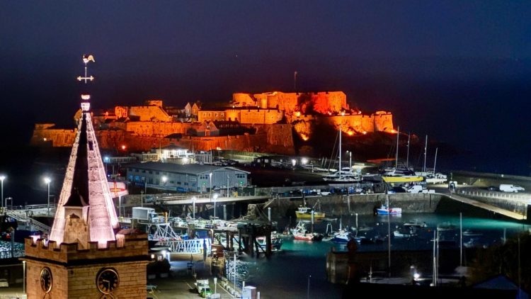 Castle Cornet illuminated to mark Bitcoin Summit