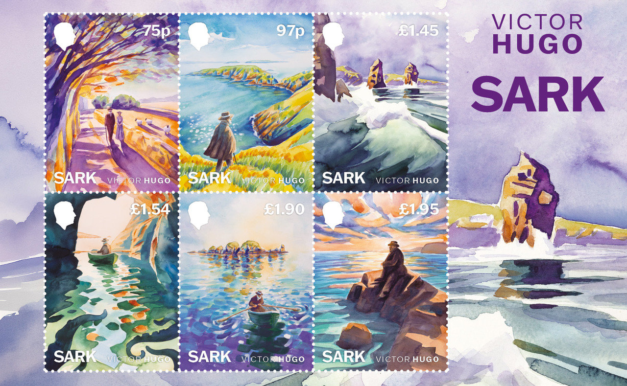 Sark Victor Hugo Souvenir stamps